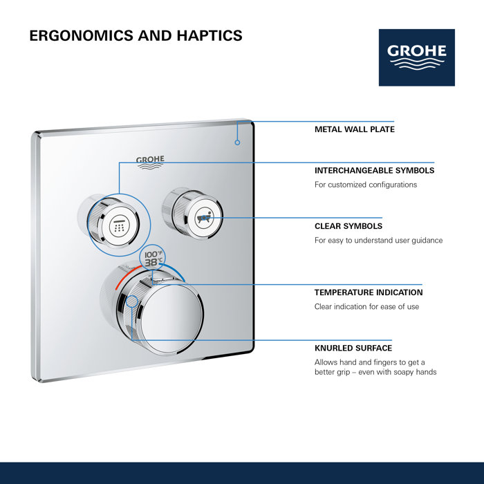 GROHE Grohtherm® SmartControl Dual Function Thermostatic Trim with